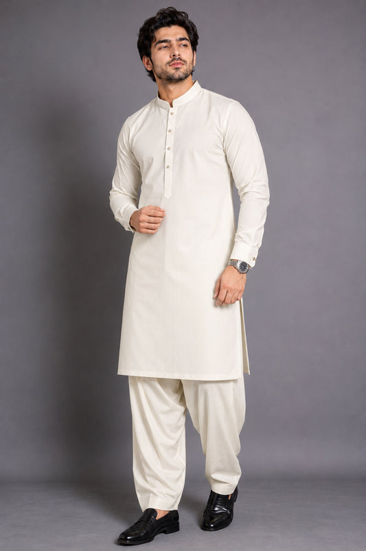 PLAIN WHITE KURTA SHALWAR