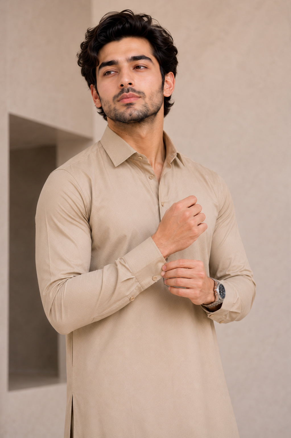 LIGHT BROWN KURTA SHALWAR